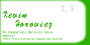 kevin horovicz business card